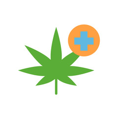 Wall Mural - Marijuana medicine icon. Simple color vector elements of herbal drugs icons for ui and ux, website or mobile application