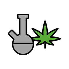 Poster - Marijuana water pipes icon. Simple color with outline vector elements of herbal drugs icons for ui and ux, website or mobile application
