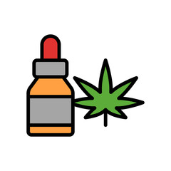 Poster - Marijuana cannabis oil icon. Simple color with outline vector elements of herbal drugs icons for ui and ux, website or mobile application