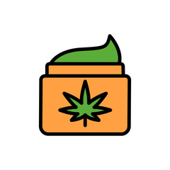 Poster - Marijuana cream icon. Simple color with outline vector elements of herbal drugs icons for ui and ux, website or mobile application