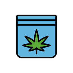 Poster - Marijuana package icon. Simple color with outline vector elements of herbal drugs icons for ui and ux, website or mobile application