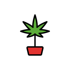 Poster - Marijuana plant icon. Simple color with outline vector elements of herbal drugs icons for ui and ux, website or mobile application