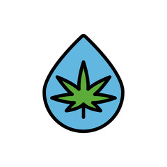 Poster - Marijuana drop icon. Simple color with outline vector elements of herbal drugs icons for ui and ux, website or mobile application