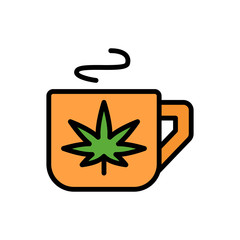 Wall Mural - Marijuana cup icon. Simple color with outline vector elements of herbal drugs icons for ui and ux, website or mobile application