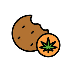 Wall Mural - Marijuana cookie icon. Simple color with outline vector elements of herbal drugs icons for ui and ux, website or mobile application