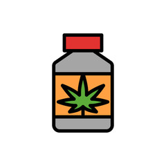 Poster - marijuana bottle icon. simple color with outline vector elements of herbal drugs icons for ui and ux