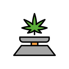 Canvas Print - Marijuana scales icon. Simple color with outline vector elements of herbal drugs icons for ui and ux, website or mobile application