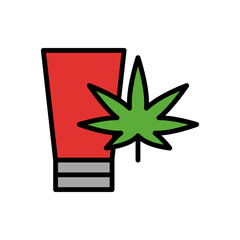 Wall Mural - Marijuana cream icon. Simple color with outline vector elements of herbal drugs icons for ui and ux, website or mobile application