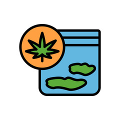 Poster - Marijuana cannabis icon. Simple color with outline vector elements of herbal drugs icons for ui and ux, website or mobile application