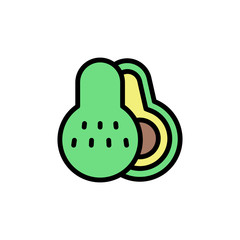 Poster - Avocado icon. Simple color with outline vector elements of vegetarian food icons for ui and ux, website or mobile application