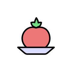 Poster - Tomato icon. Simple color with outline vector elements of vegetarian food icons for ui and ux, website or mobile application