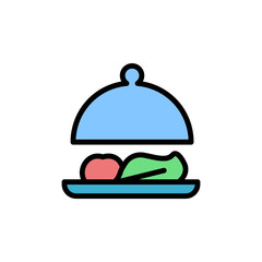 Poster - Service dish icon. Simple color with outline vector elements of vegetarian food icons for ui and ux, website or mobile application