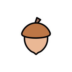 Poster - Nut acorn icon. Simple color with outline vector elements of vegetarian food icons for ui and ux, website or mobile application