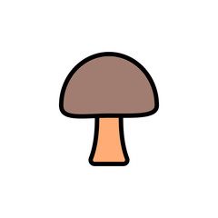 Poster - Mushroom icon. Simple color with outline vector elements of vegetarian food icons for ui and ux, website or mobile application