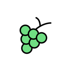 Poster - Grape icon. Simple color with outline vector elements of vegetarian food icons for ui and ux, website or mobile application