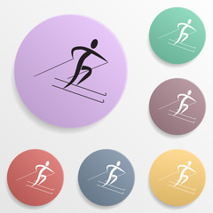 Poster - Freestyle skiing badge color set icon. Simple glyph, flat vector of sport icons for ui and ux, website or mobile application