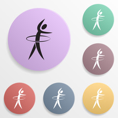 Poster - Gymnastic circle badge color set icon. Simple glyph, flat vector of sport icons for ui and ux, website or mobile application