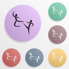 Poster - Hand-to-hand fight badge color set icon. Simple glyph, flat vector of sport icons for ui and ux, website or mobile application