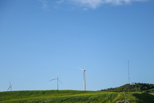 Wind Turbines Along The Highways Of Eastern Alberta Canada