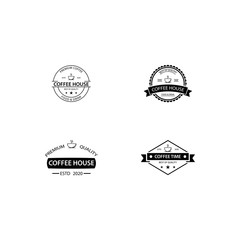 Wall Mural - Coffee vintage logo template