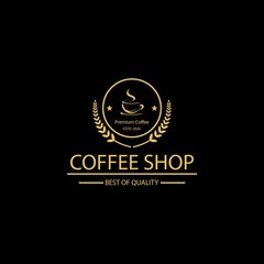 Wall Mural - Coffee vintage logo template