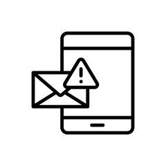 Aufkleber - Spam smartphone message icon. Simple line, outline vector elements of hacks icons for ui and ux, website or mobile application