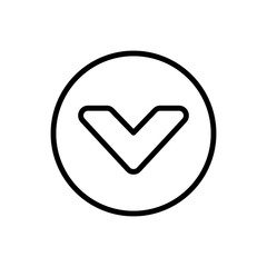 Poster - Arrow down icon. Simple line, outline vector elements of pointer icons for ui and ux, website or mobile application