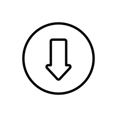 Poster - Arrow down icon. Simple line, outline vector elements of pointer icons for ui and ux, website or mobile application