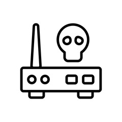 Poster - Modem skull cyber icon. Simple line, outline vector elements of hacks icons for ui and ux, website or mobile application