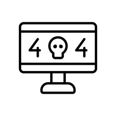 Poster - Desktop skull 404 cyber icon. Simple line, outline vector elements of hacks icons for ui and ux, website or mobile application