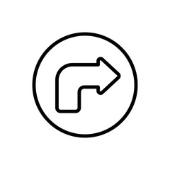 Poster - Arrow turn and right icon. Simple line, outline vector elements of pointer icons for ui and ux, website or mobile application