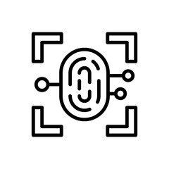 Poster - Fingerprint cyber attack icon. Simple line, outline vector elements of hacks icons for ui and ux, website or mobile application