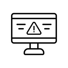 Poster - Warning sign desktop icon. Simple line, outline vector elements of hacks icons for ui and ux, website or mobile application