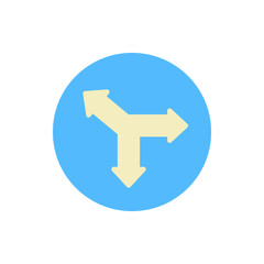 Poster - Arrow three direction icon. Simple color vector elements of pointer icons for ui and ux, website or mobile application