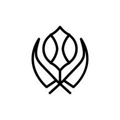 Poster - Symbol Khandwa icon. Simple line, outline vector elements of esoteric icons for ui and ux, website or mobile application