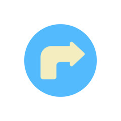Poster - Arrow turn and right icon. Simple color vector elements of pointer icons for ui and ux, website or mobile application