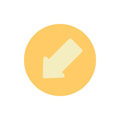 Poster - Arrow down and left icon. Simple color vector elements of pointer icons for ui and ux, website or mobile application