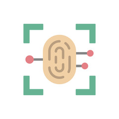 Aufkleber - Fingerprint cyber attack icon. Simple color vector elements of hacks icons for ui and ux, website or mobile application