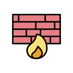 Aufkleber - firewall cyber attack icon. simple color with outline vector elements of hacks icons for ui and ux, 