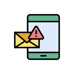 Poster - Spam smartphone message icon. Simple color with outline vector elements of hacks icons for ui and ux, website or mobile application