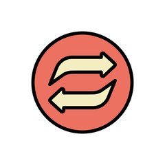 Poster - Arrow refresh icon. Simple color with outline vector elements of pointer icons for ui and ux, website or mobile application