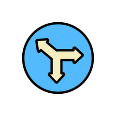 Poster - Arrow three direction icon. Simple color with outline vector elements of pointer icons for ui and ux, website or mobile application