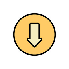 Poster - Arrow down icon. Simple color with outline vector elements of pointer icons for ui and ux, website or mobile application
