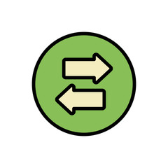 Poster - Arrow left and right icon. Simple color with outline vector elements of pointer icons for ui and ux, website or mobile application