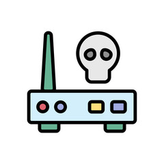 Poster - modem skull cyber icon. simple color with outline vector elements of hacks icons for ui and ux, webs