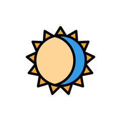 Aufkleber - Moon sun icon. Simple color with outline vector elements of esoteric icons for ui and ux, website or mobile application