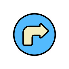 Poster - Arrow turn and right icon. Simple color with outline vector elements of pointer icons for ui and ux, website or mobile application