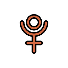 Aufkleber - Pluto symbol icon. Simple color with outline vector elements of esoteric icons for ui and ux, website or mobile application