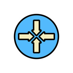 Poster - Arrow four direction icon. Simple color with outline vector elements of pointer icons for ui and ux, website or mobile application
