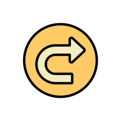 Poster - Arrow turn and right icon. Simple color with outline vector elements of pointer icons for ui and ux, website or mobile application